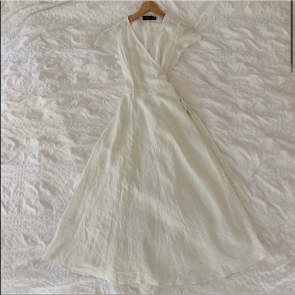 New Ralph Lauren Maxi Linen White Long Dress - Picture 4 of 13